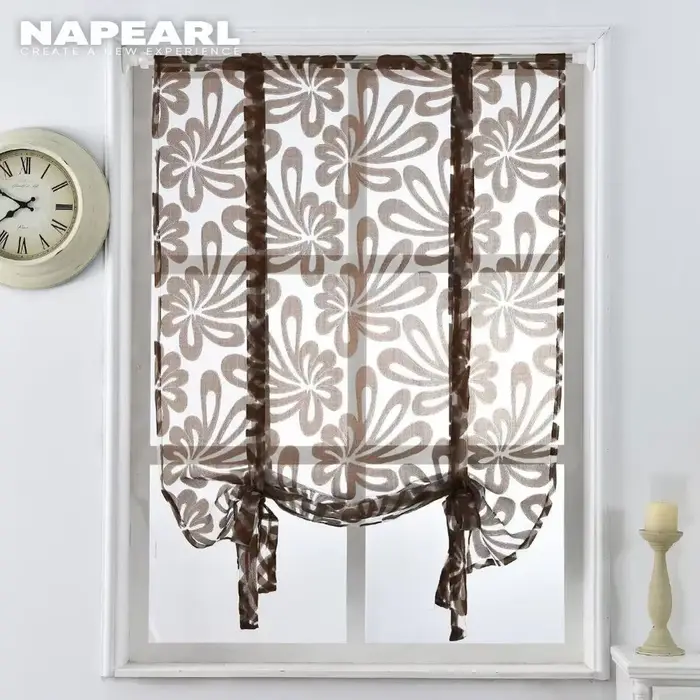 Rideaux courts de cuisine en jacquard