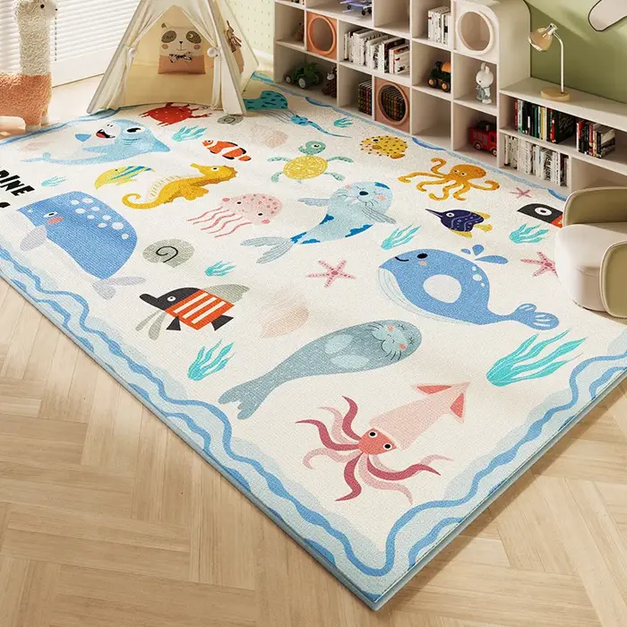 VIKAMA rystal Pile tapis chambre chambre dessin animé carte du monde sous-marin monde espace tapis l