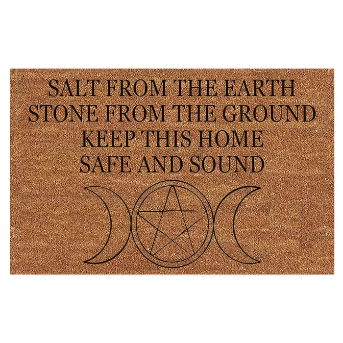 Paillasson spirituel de protection en pierre de terre, Pentacle de lune Wicca mystique, tapis avant