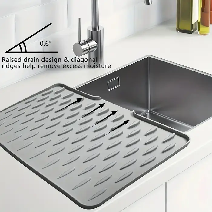 Tapis de drainage en silicone pour cuisine avec design