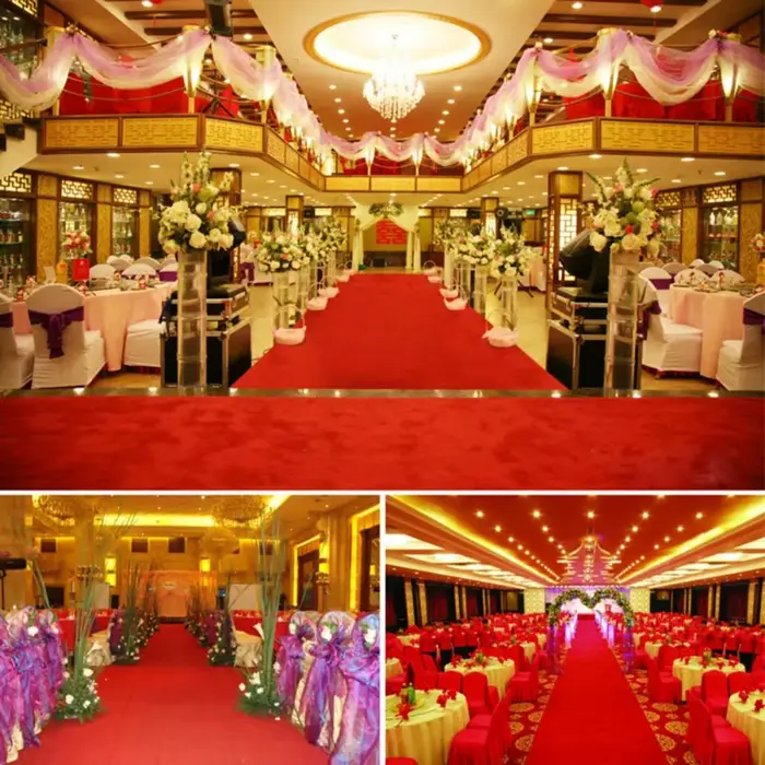 Tapis rouge d'extérieur pour allées de mariage