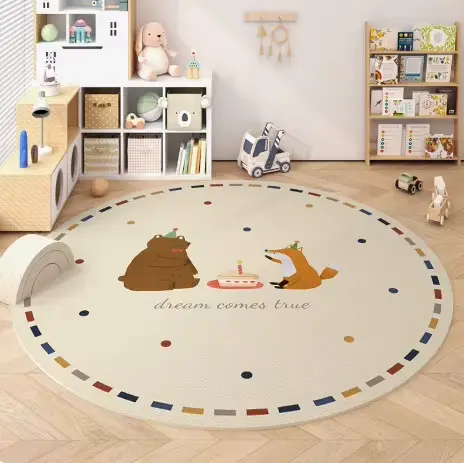 Tapis rond scandinave, imprimé minimaliste