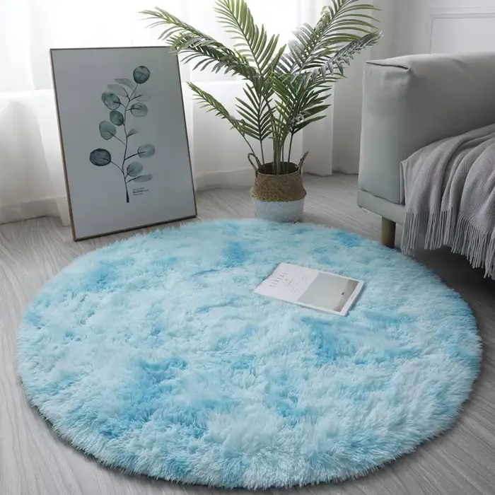 Tapis rond en peluche Super doux et moelleux
