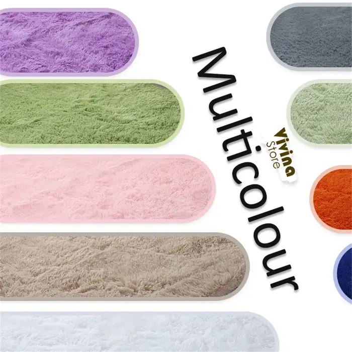 Tapis rond en peluche pour salon