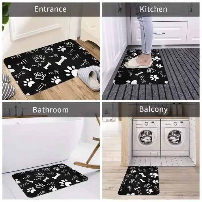 Ensemble de tapis de porte à motifs en bois