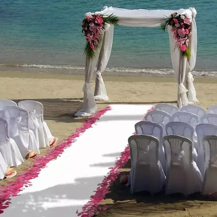 Tapis Antidérapant Blanc pour Décoration de Mariage