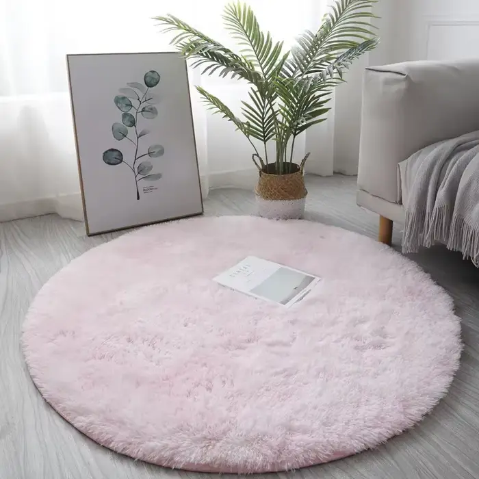 Tapis rond en peluche Super doux