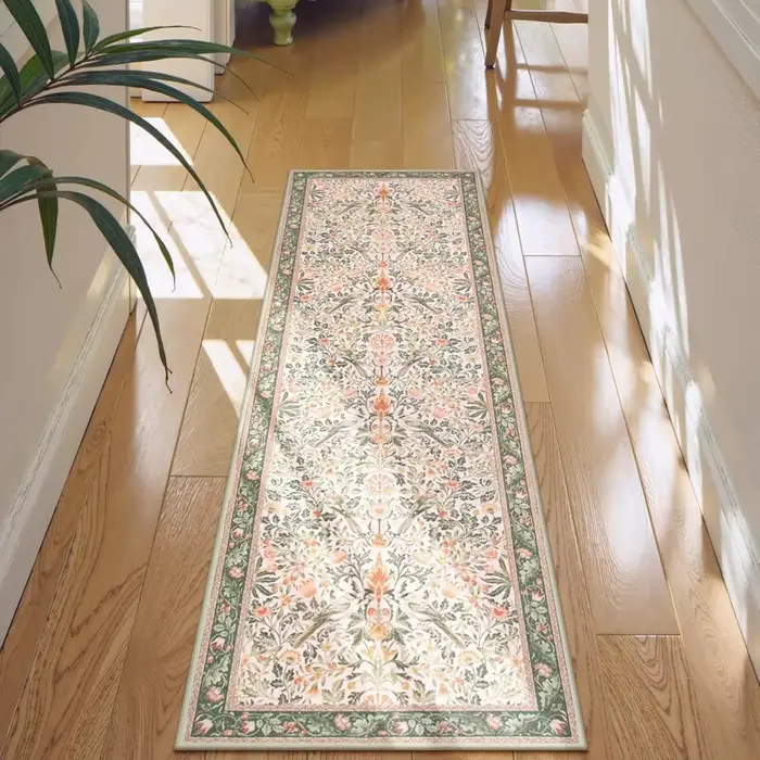Tapis de couloir floral doux
