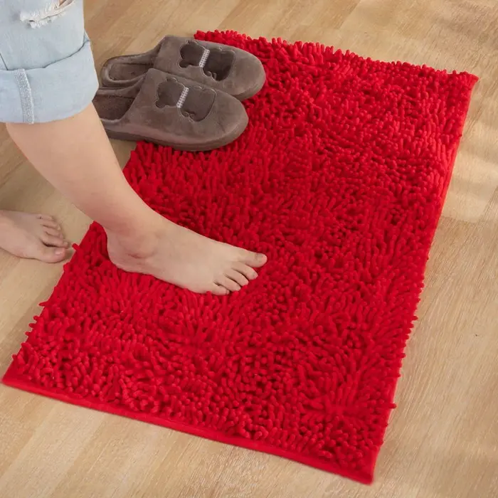 Tapis de salle de bain en chenille antidérapant