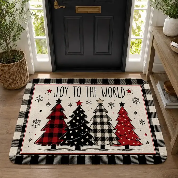 Tapis de sol rustique de style ferme pour Noël