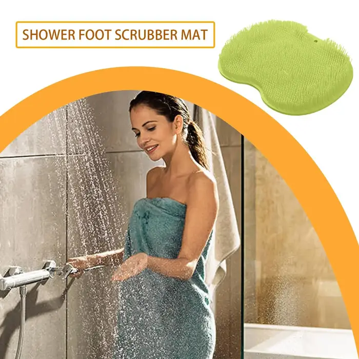 Tapis de douche exfoliant antidérapant pour les pieds et le dos