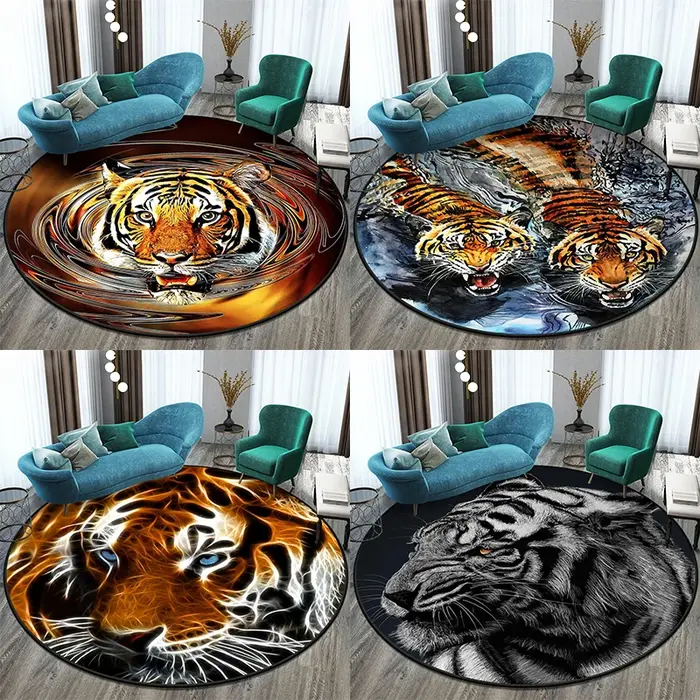 Tapis rond tigre virus pour la décoration de la maison