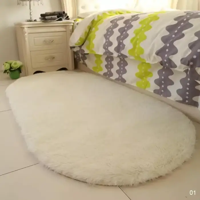 Tapis ovale moelleux pour Salon, décoration de maison, chambre à coucher, chambre d'enfant, tapis de