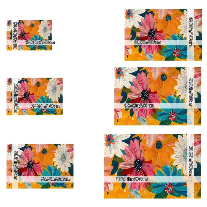 Tapis d'extérieur rectangulaire VIKAMA à motif floral