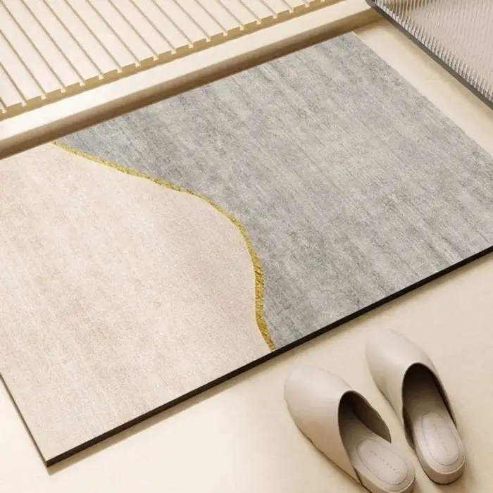 Tapis de sol en terre de diatomée pour salle de bain