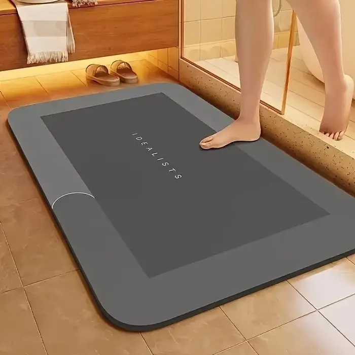 Tapis de bain en terre de diatomée super absorbant, antidérapant, séchage rapide, tapis de sol doux pour la douche, la buanderie, la chambre, la cuisine, le camping-car, la salle de bain