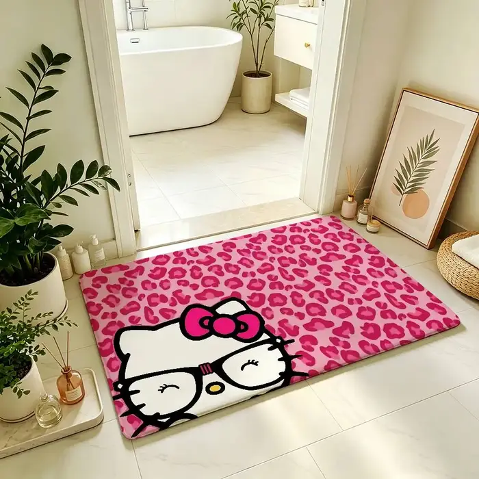 Tapis mignon K-hello-H-KittyS Kawaii, tapis antidérapant pour salle de bain, tapis de porte, tapis de décoration pour la maison, tapis d'entrée, résistant aux rayures