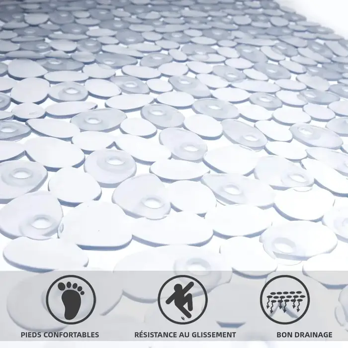 Tapis de bain extra long en forme de galet