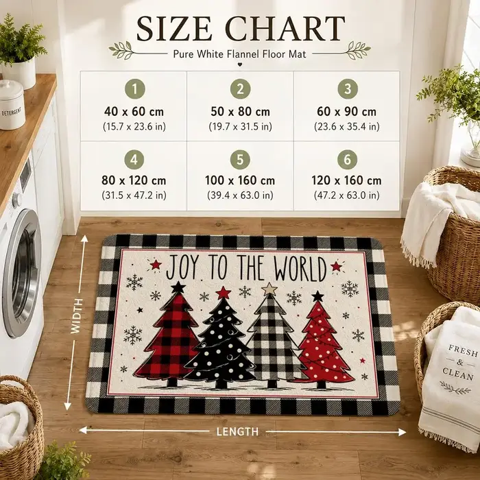 Tapis de sol rustique de style ferme pour Noël