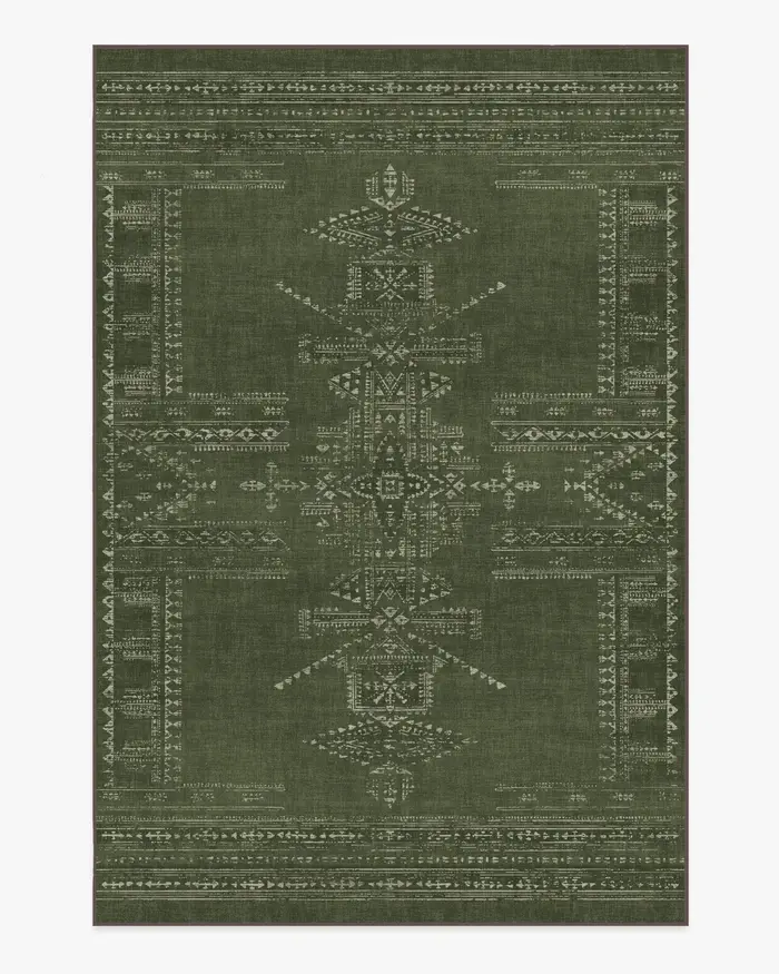 Tapis vert Amira pour chambre à coucher