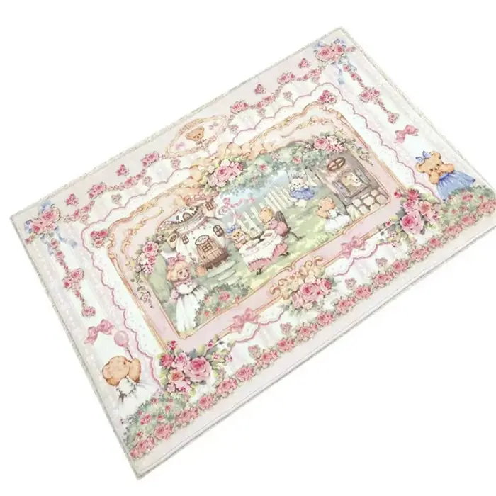 Tapis de chevet en peluche pour chambre à coucher