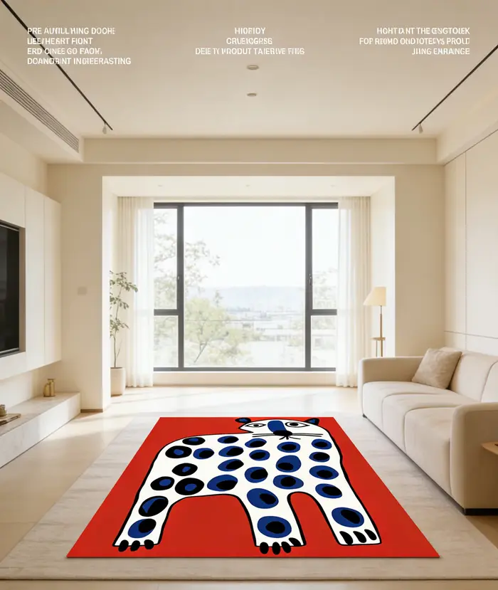 Tapis modernes abstraits à motifs animaliers pour chambre à coucher