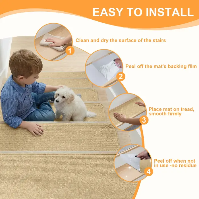 Tapis antidérapant auto-adhésif pour marches d'escalier