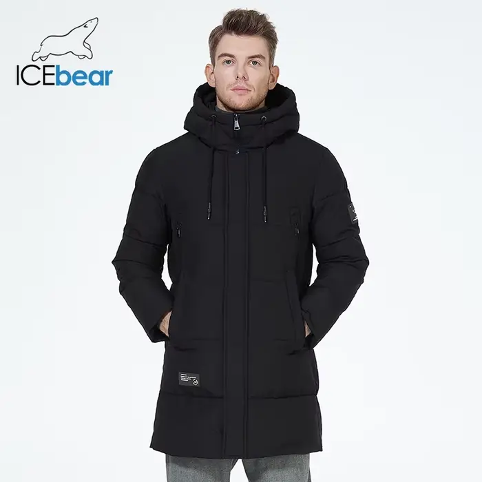 ICEbear 2023 vestes d'hiver pour hommes manteau en coton décontracté mi-long parka bouffante MWD3061