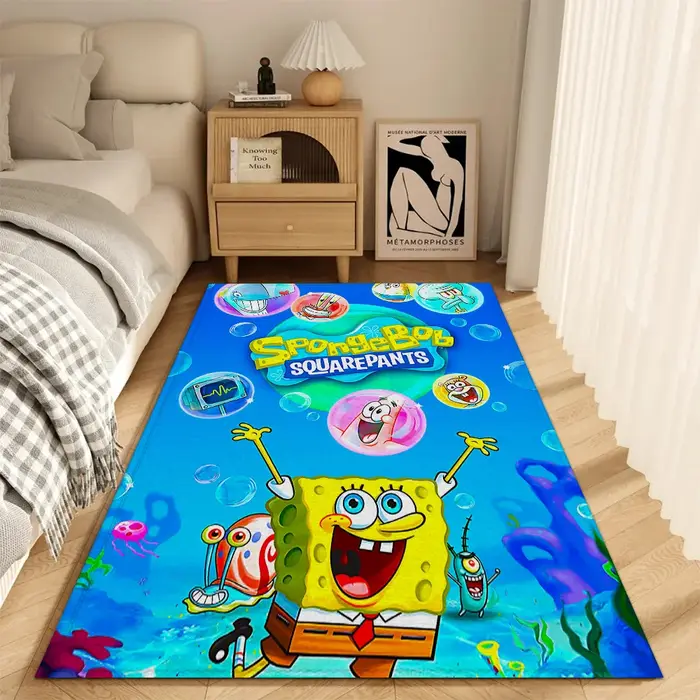 Tapis d'entrée tendance, tapis de salon, décoration, tapis de cuisine Bob l'éponge, paillasson de po