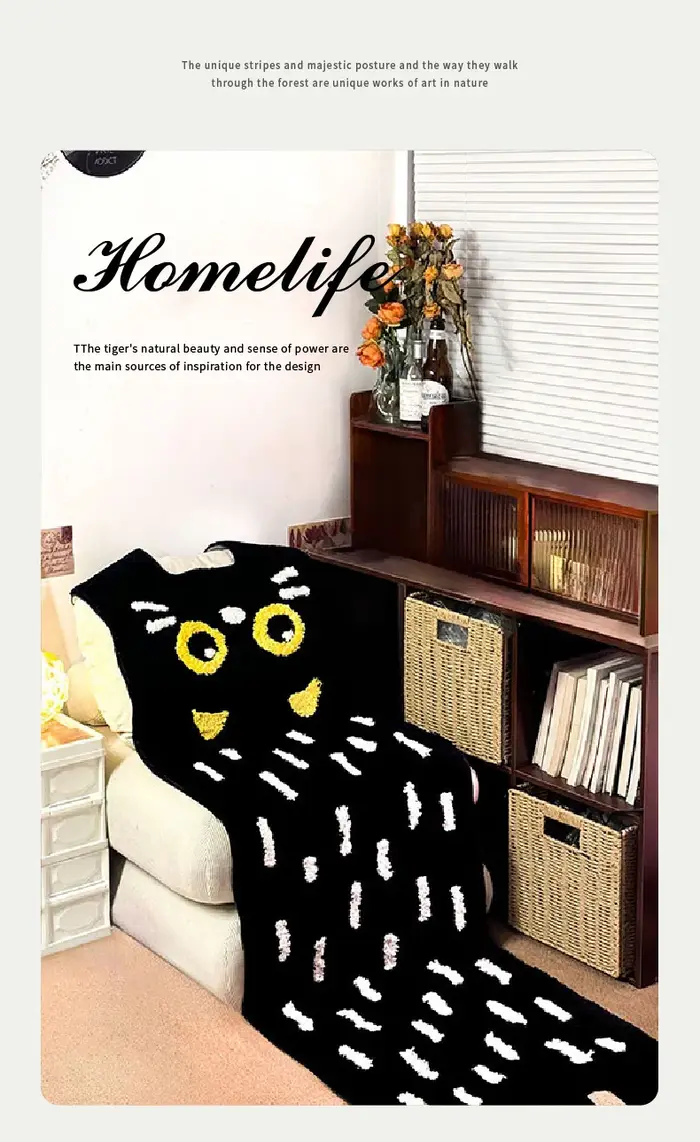 Tapis chat noir de dessin animé