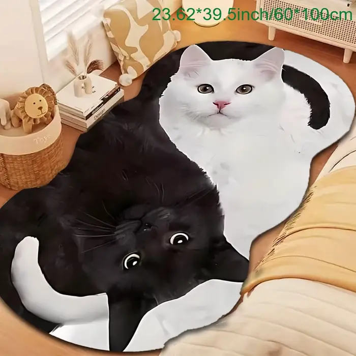 VIKAMA Tapis en velours avec motif de chat mignon et adorable