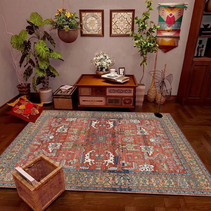 Tapis ethnique rétro pour salon