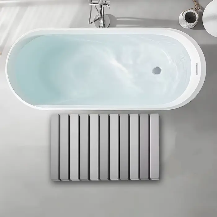 Tapis de bain en pierre pliable, tapis de terre diatomée super absorbant, tapis de douche de salle d