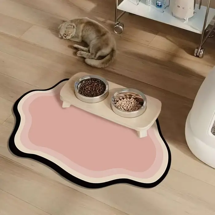 Tapis d'alimentation absorbant pour animaux de compagnie