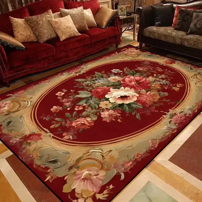 Tapis floraux européens pour canapés de salon