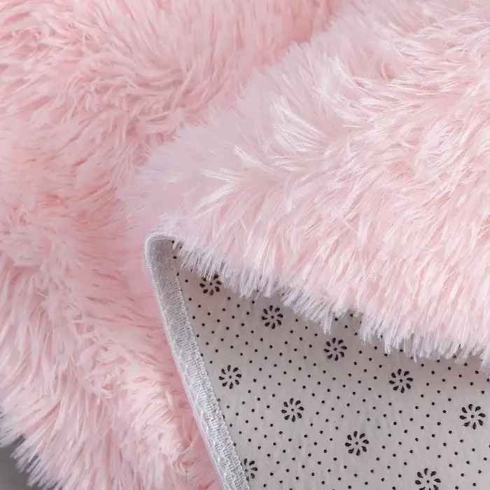 Tapis rond rose pour chambre de filles