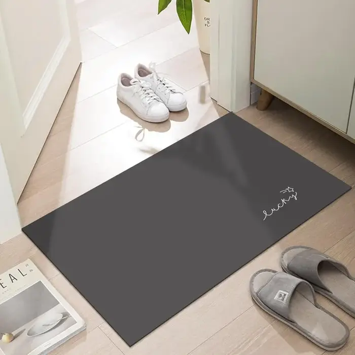 Tapis de porte ultra fin, pour cuisine, salle de bain, toilettes, extérieur, antidérapant, résistant à la saleté, absorbant, séchage rapide, lavable en machine