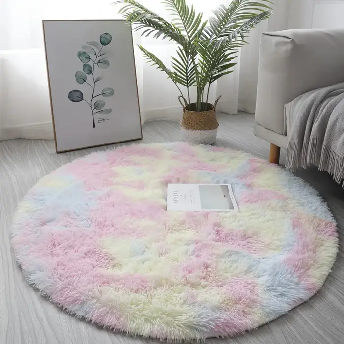 Tapis rond en peluche Super doux