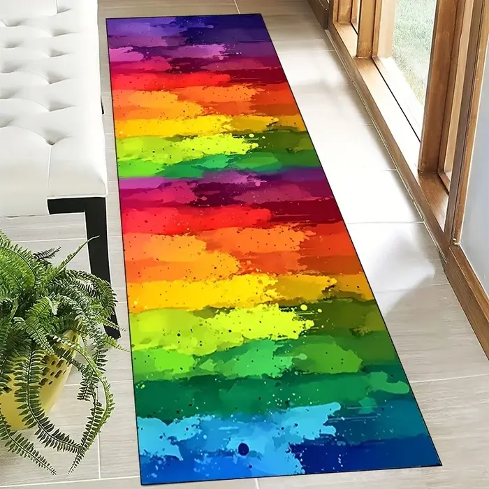 Tapis rectangulaire long décoratif, adapté aux espaces domestiques et commerciaux, y compris les salons, les tapis de canapé, les chambres à coucher