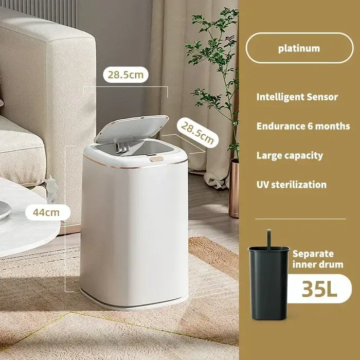 Poubelle de cuisine intelligente avec capteur, poubelle électrique, poubelle étanche, grande capacit