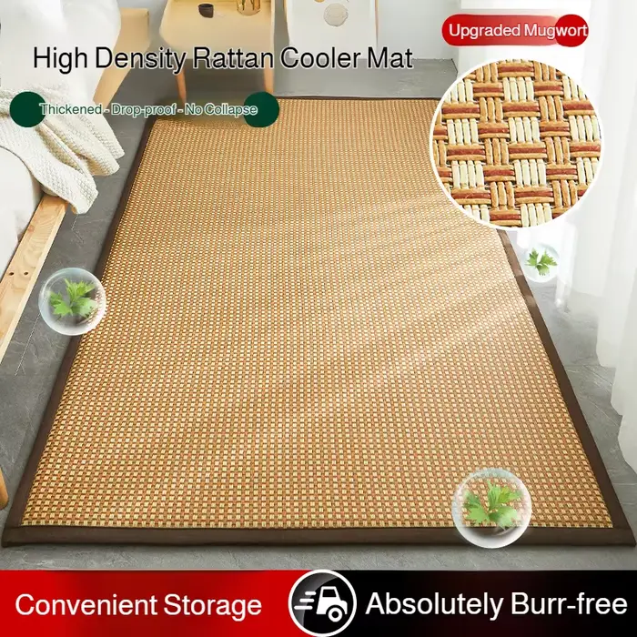 Tapis en bambou, design japonais Tatami, tapis de sol respirant pour chambre à coucher, salon, antid