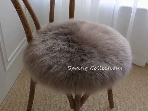 Tapis de sol en laine de mouton Pure 100%, 35/40/45CM, coussin de siège rond, doux et poilu