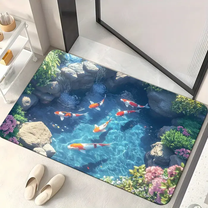 Tapis de porte antidérapant, Illusion d'optique 3D, Abyss sans fin, lavable en Machine, pour salle de bain, chambre à coucher, Camping, Yoga, tapis de sol Durable