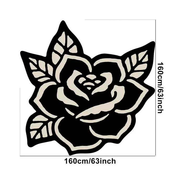 VIKAMA Tapis rose minimaliste noir et blanc, lignes artistiques rétro, tapis pour salon et chambre à