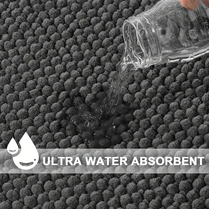 Tapis de bain en Chenille en forme de L
