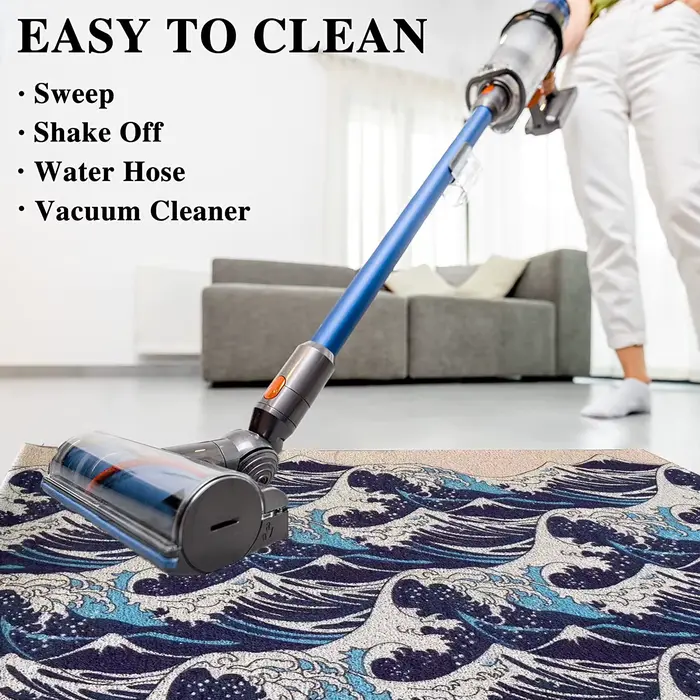 Tapis lavable en caoutchouc, antidérapant, pour couloir, paillasson ondulé, imperméable, facile à nettoyer, pour entrée, résistant à la saleté