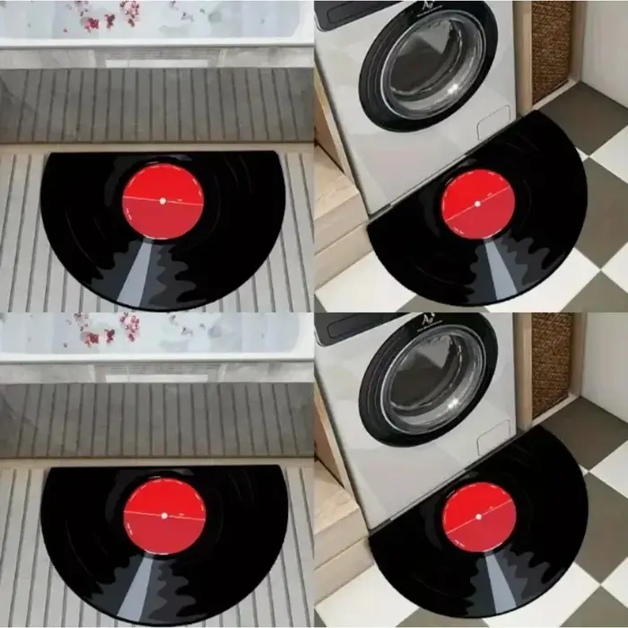 Tapis de porte demi-rond antidérapant pour entrée de maison