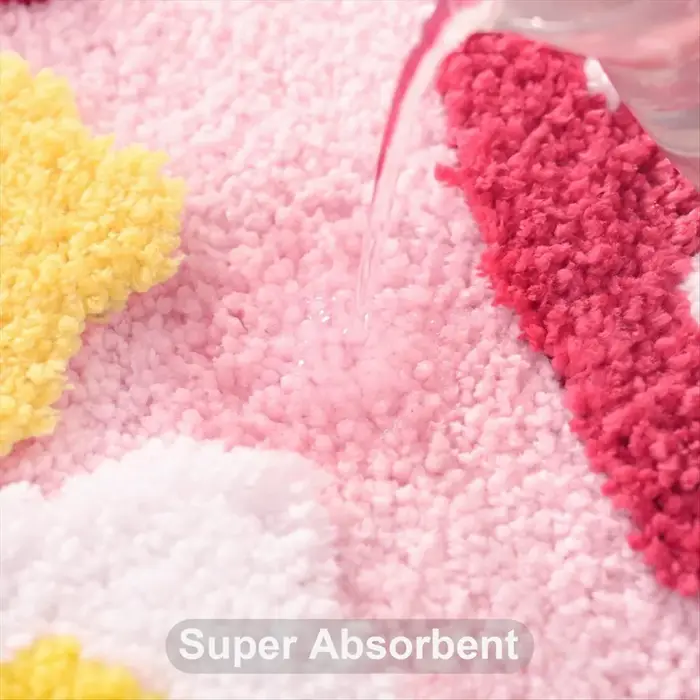 Tapis de salle de bain rose exquis