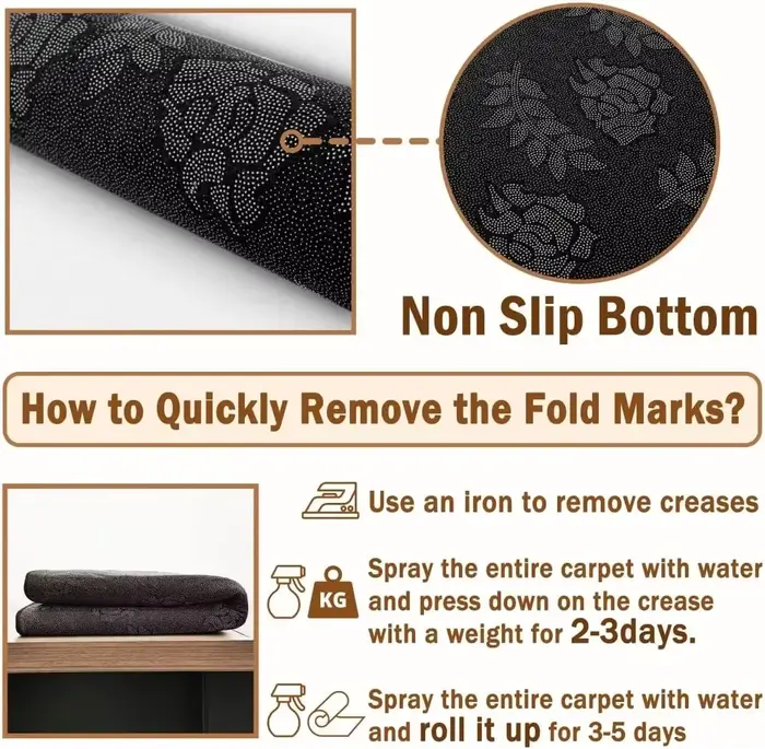 VIKAMA Tapis de cuisine simple style américain absorbant l'eau pour salle de bain