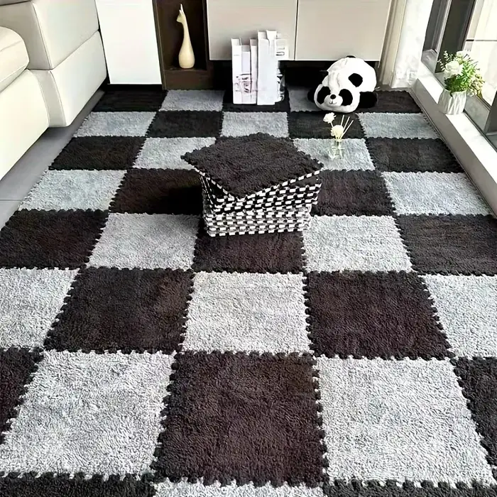 Tapis de Puzzle en peluche douce pour bébé